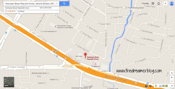 Peta Kedutaan Korea Selatan