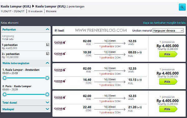 Tiket Murah ROMBONGAN Ke Eropa ( Pergi Belanda – Pulang Paris )